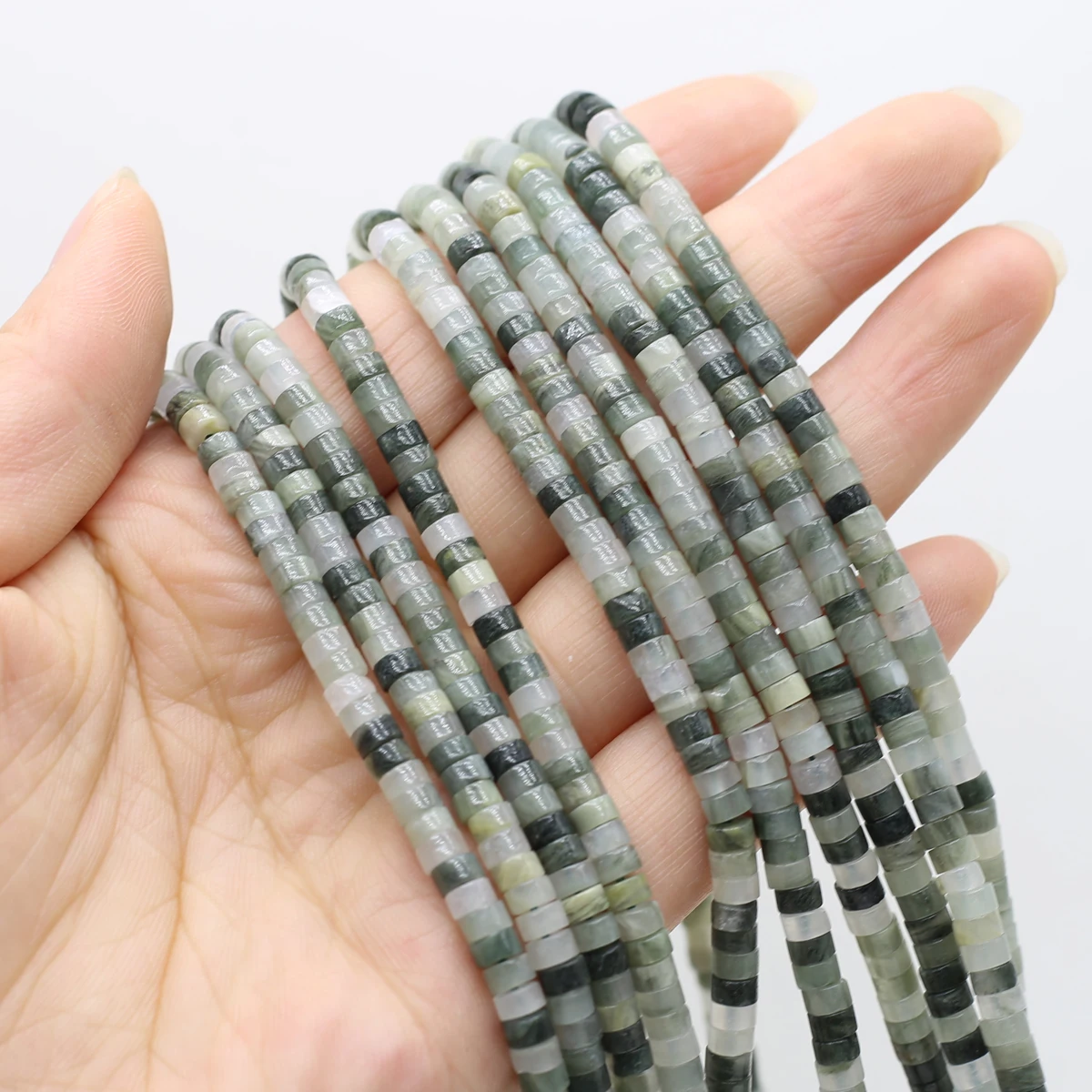 

Граненые цилиндрические бусины для ожерелья, аквамариновые свободные бусины-разделители для изготовления ювелирных изделий, ожерелий, бра...
