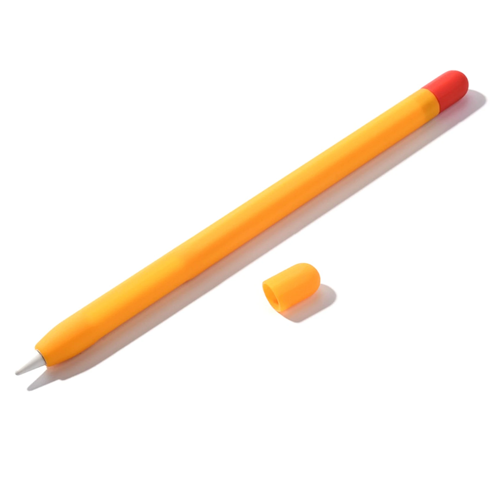 1st Generation Pen Cover Double-spell Silicone Pencil Case Stylus Pen Case Protective Cover Orange