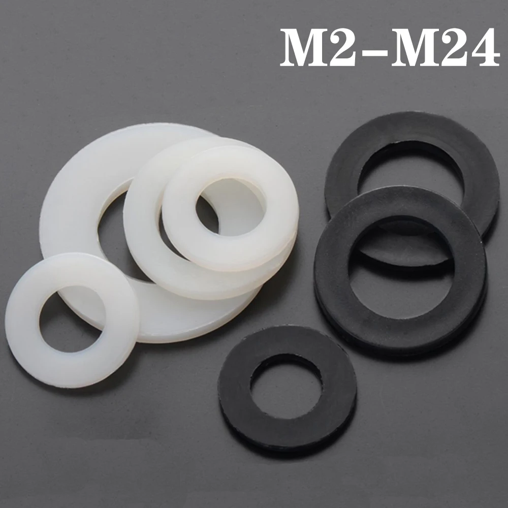 

10-200 шт. M2 M2 M2 M2, 5 _-M24 пластиковая нейлоновая плоская шайба плоскостная распорка изоляционное кольцо прокладки для винта 0,5-3 мм
