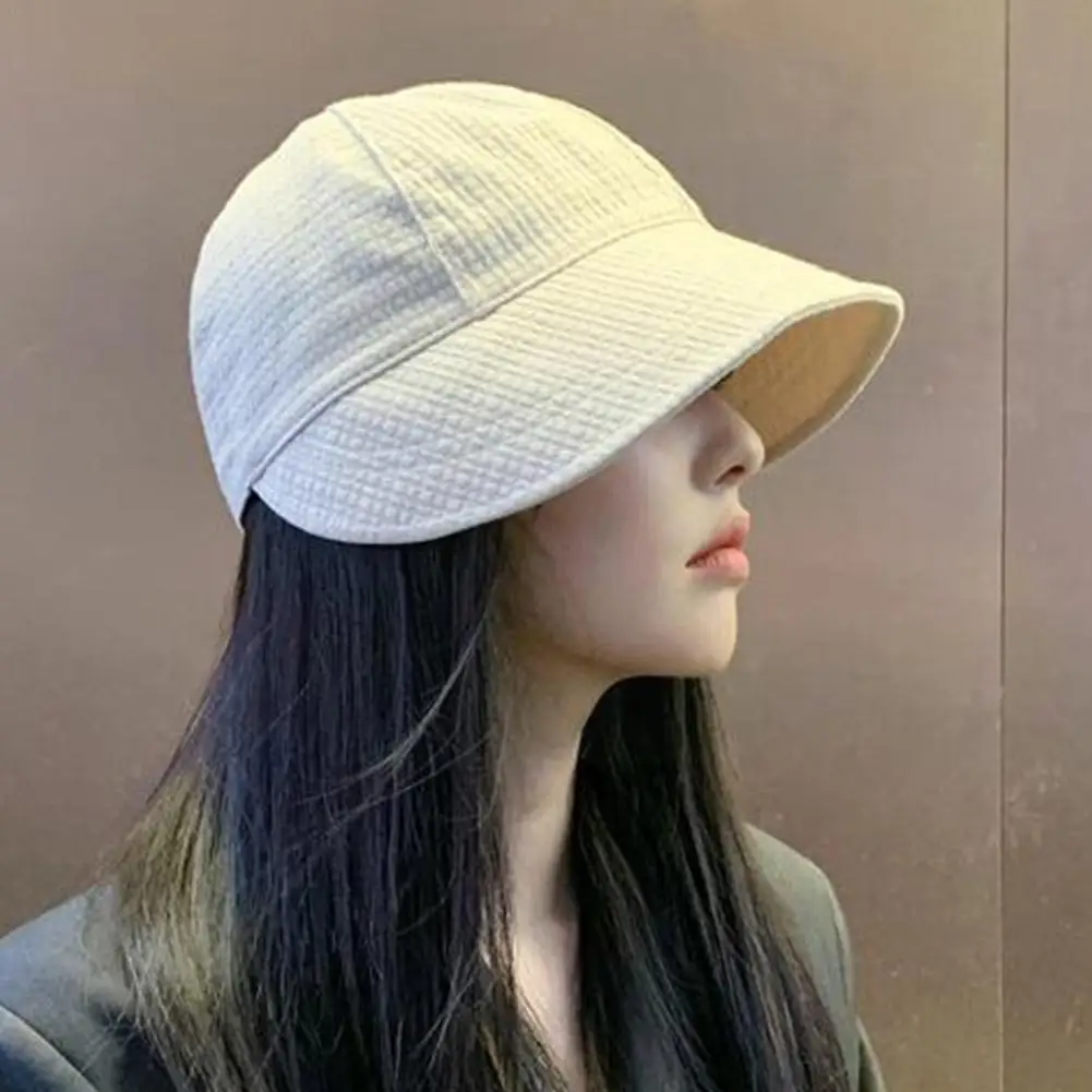 

Summer Wide Brim Fisherman Hat Women Foldable Sunshade Panama Female Sports Bucket Cap Cap Fisherman Visors Outdoor Adjusta M0D4
