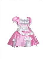 french adult sexy sissy girl satin pink dress uniform role play costume customization