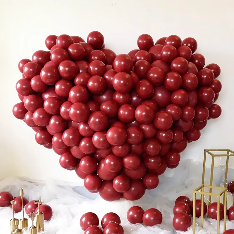 

10pcs Metallic Red Gold Silver Latex Balloons Round Love Heart Air Helium Balloon for Wedding Birthday Party Decoration Supplies