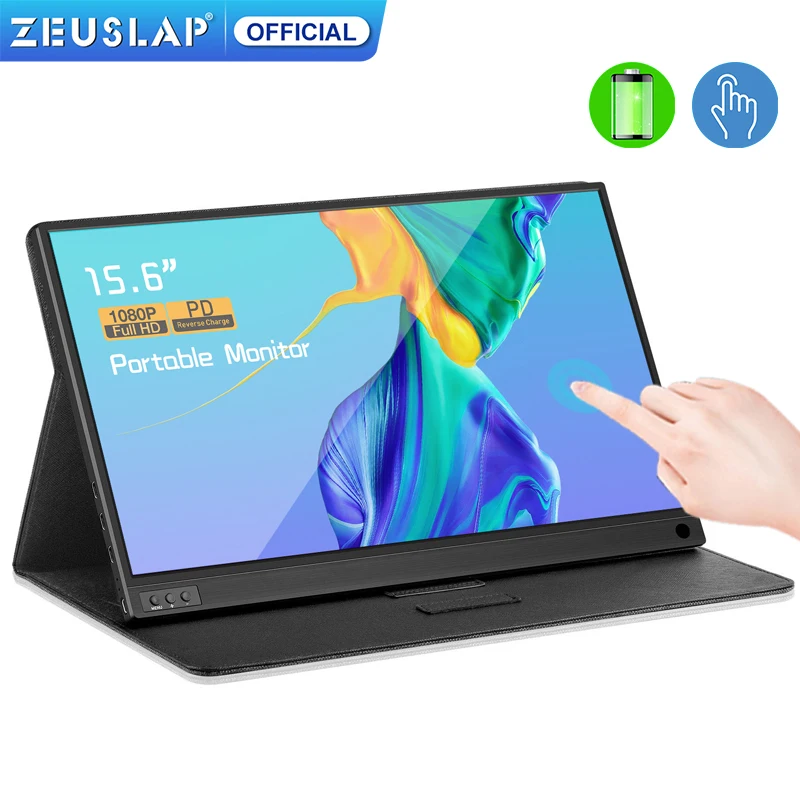 

15.6 inch Battery Touch Screen Monitor Portable Ultrathin IPS HD USB Type C Dispaly Monitor for laptop phone XBOX Switch and PS4