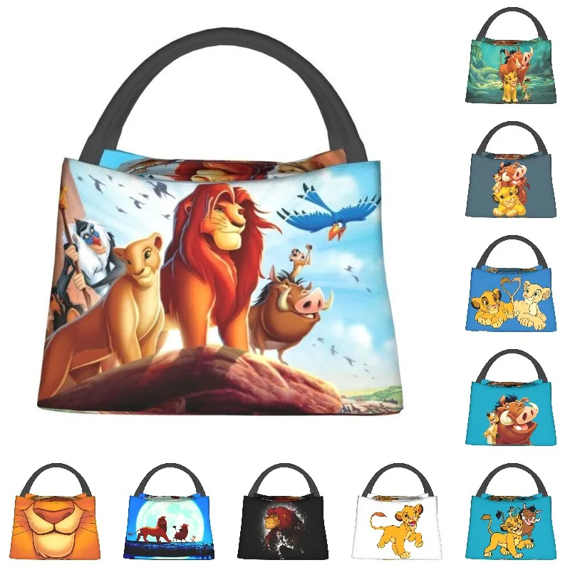 

King Simba Lion Insulated Lunch Bags for Women Waterproof Cartoon Movie Thermal Cooler Bento Box Office Picnic Travel