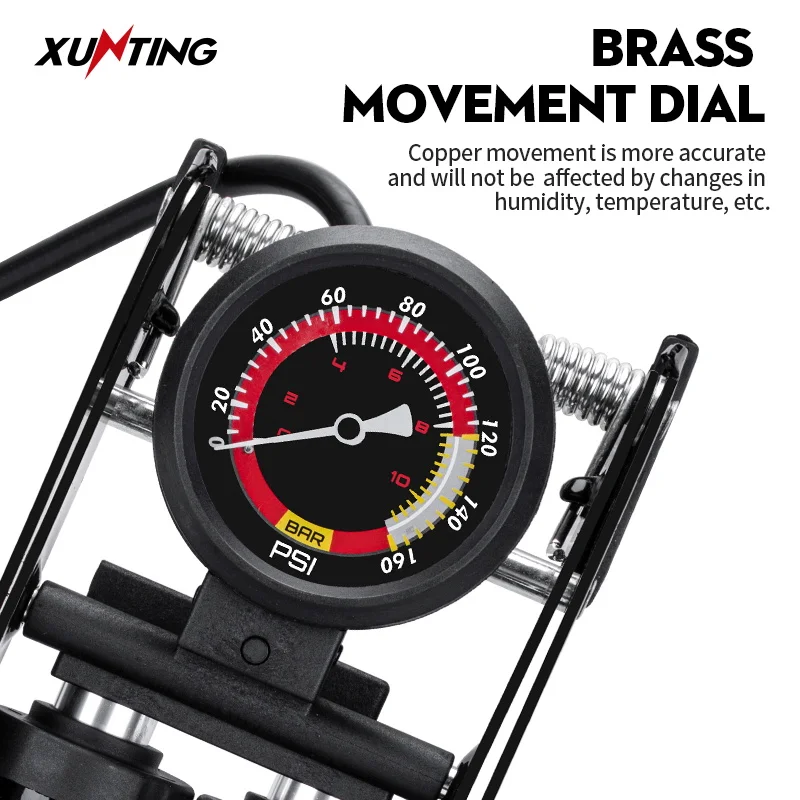 Xunting Bike Floor Foot Pump Portable Air Ball Bicycle Motorcycle Car Double Barrel Pedal High Pressure Bomba Bicicleta | Спорт и