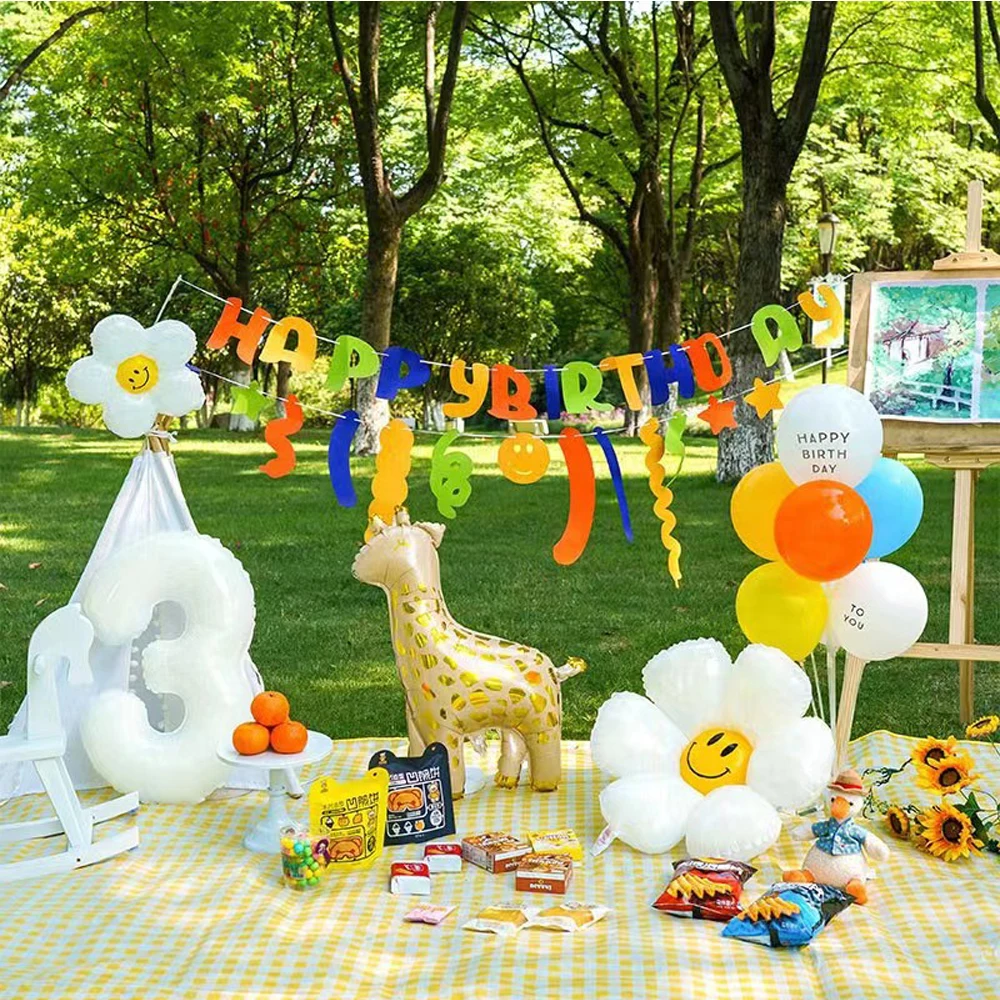 

Детские уличные пикники день рождения сцена макет животное DIY воздушный шар декорация на стену