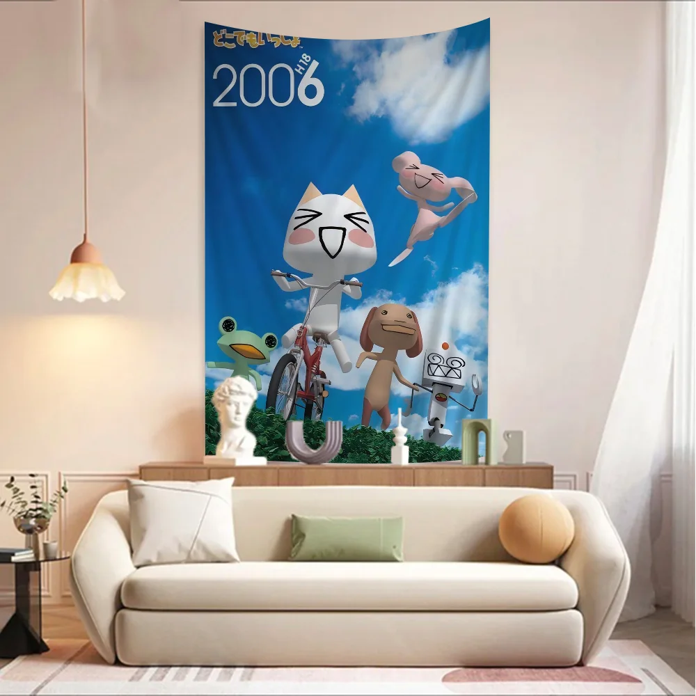 Cartoon I-Inoue T-Toro Cute Tapestry Hippie Flower Wall Carpets Dorm Decor Art Home