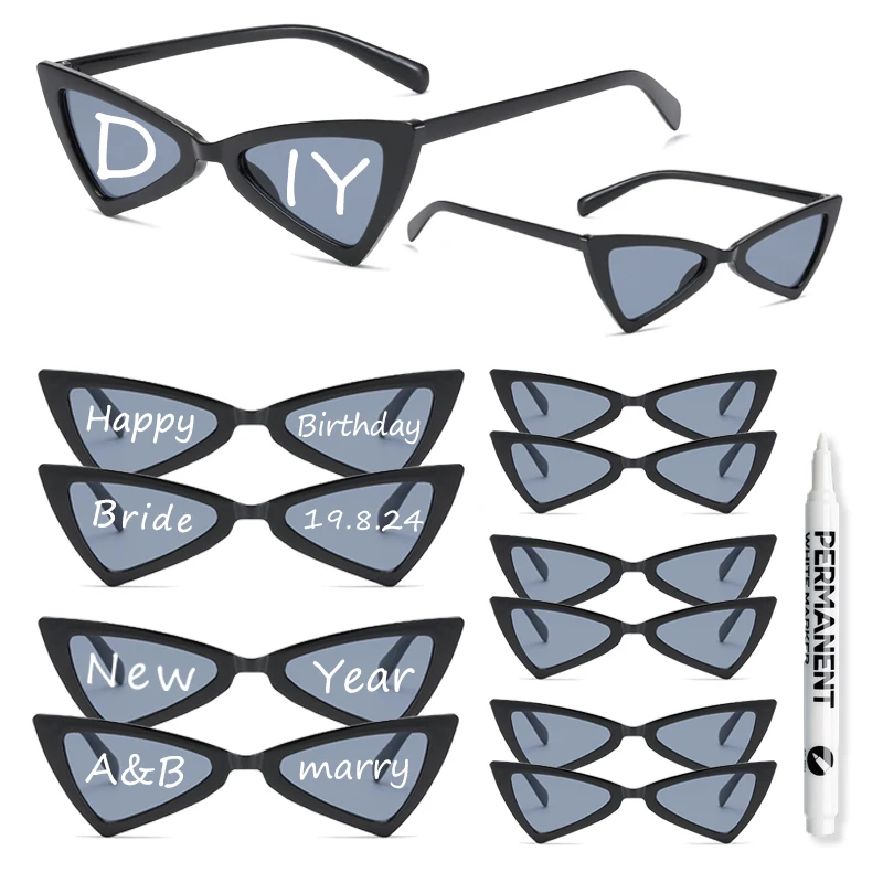 Женские солнцезащитные очки треугольной формы KAMMPT 12 упаковок модные кошачий