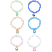 candy color rainbow braided chain virgin mary bracelet white zircon bee heart bracelet rope copper charm jewelry for women gift