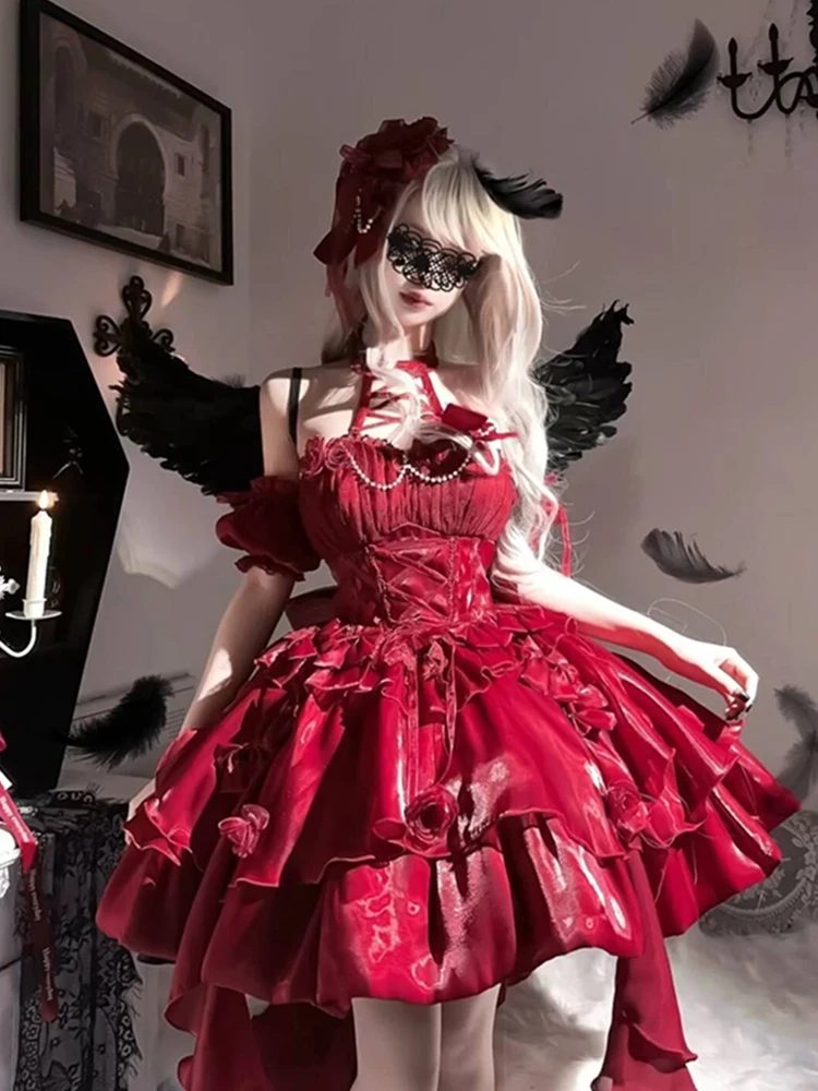 Хэллоуин Ночь Демон Горничная Униформа Готическая Лолита Девушки Косплей Ночные