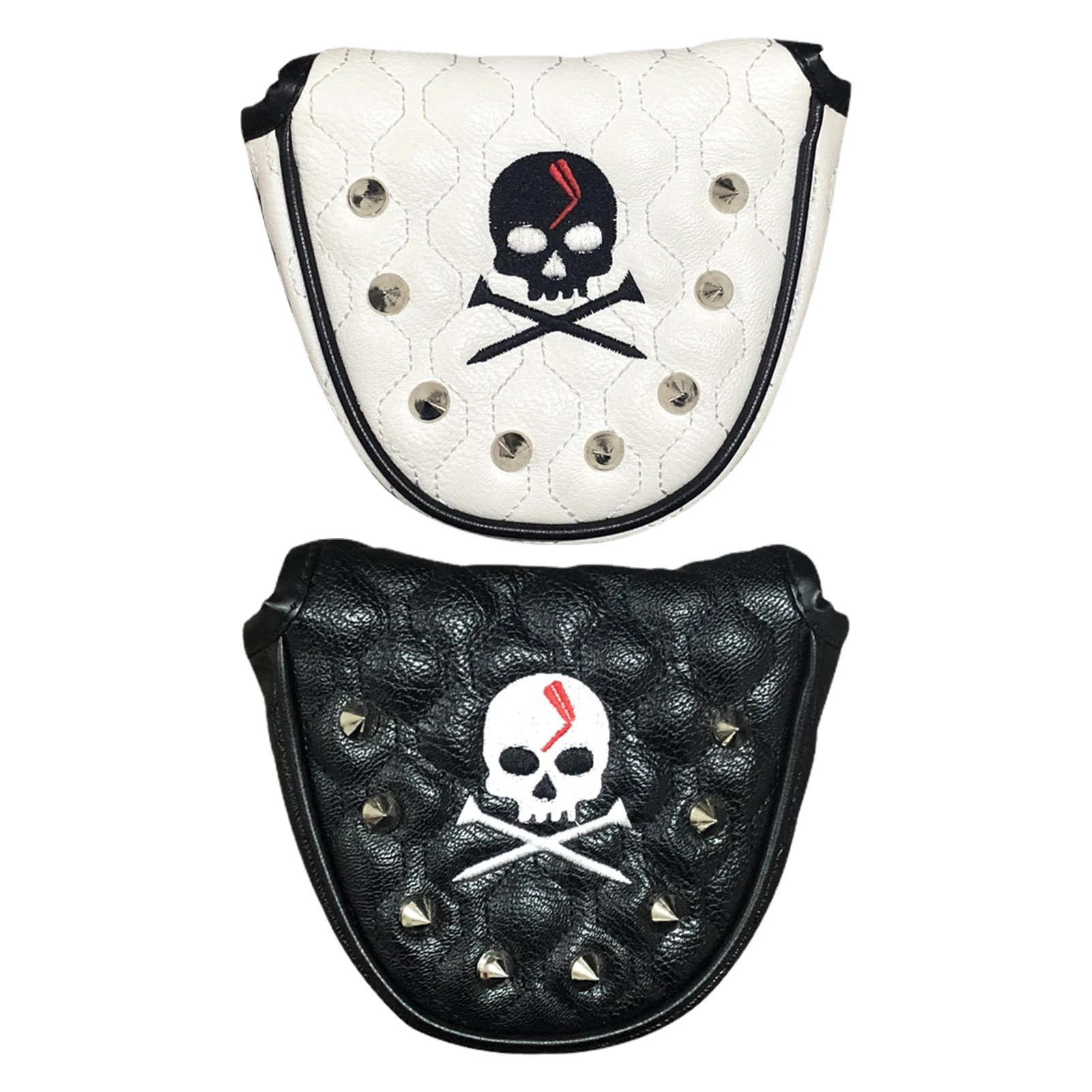 

Чехол для клюшки, чехол для клюшки с лезвием для клюшки, кожаный чехол для клюшки с принтом черепа, защитный чехол для клюшек с магнитной зас...