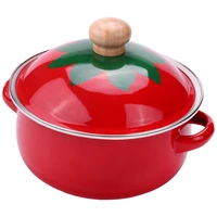 18cm 1 5l tomato enamel soup pot stockpot mini saucepan milk egg noodles cooking pan for induction cooker gas cooker