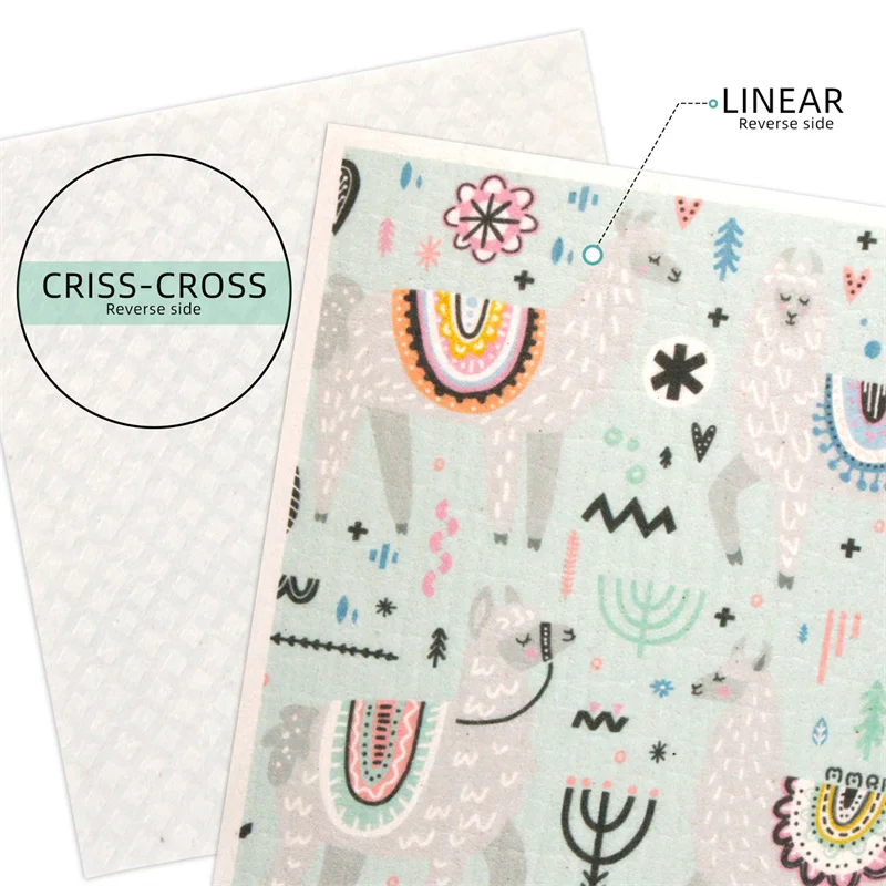 1 шт. кухонная впитывающая тряпка с принтом целлюлозная ткань для чистки влажная