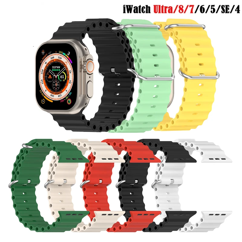 

Ремешок силиконовый для Apple Watch Band Series 8 ultra 49 мм 45 мм 41 мм 44 мм 40 мм 42 мм 38 мм 7 6 se 5