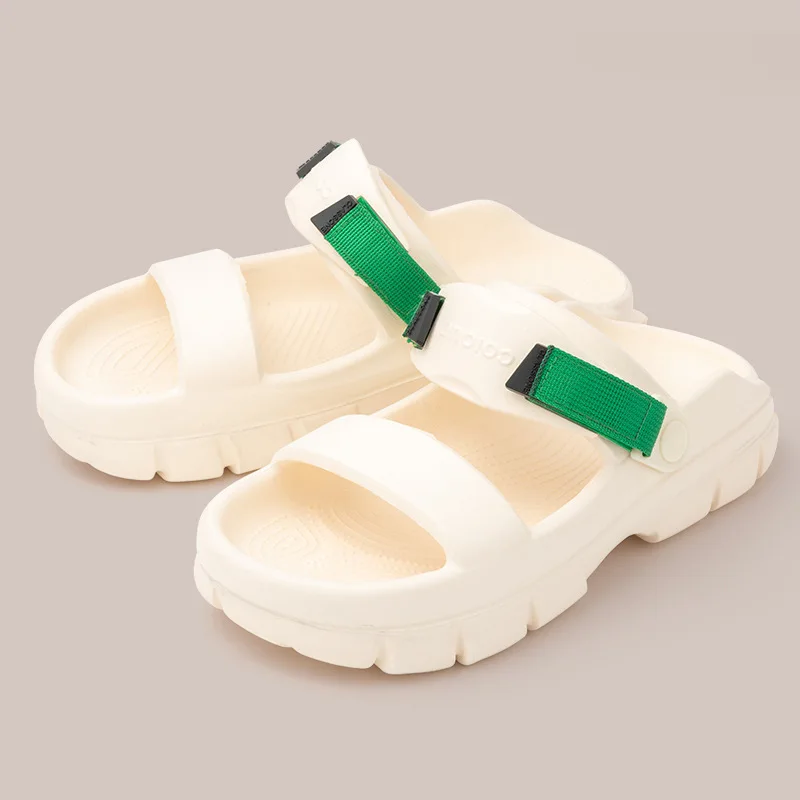 

Summer Man Women Thick Slippers Sandals Two Wear Home Slides Outdoor Leisure EVA Beach Shoes Luxury Lovers Soft Clouds Slippers