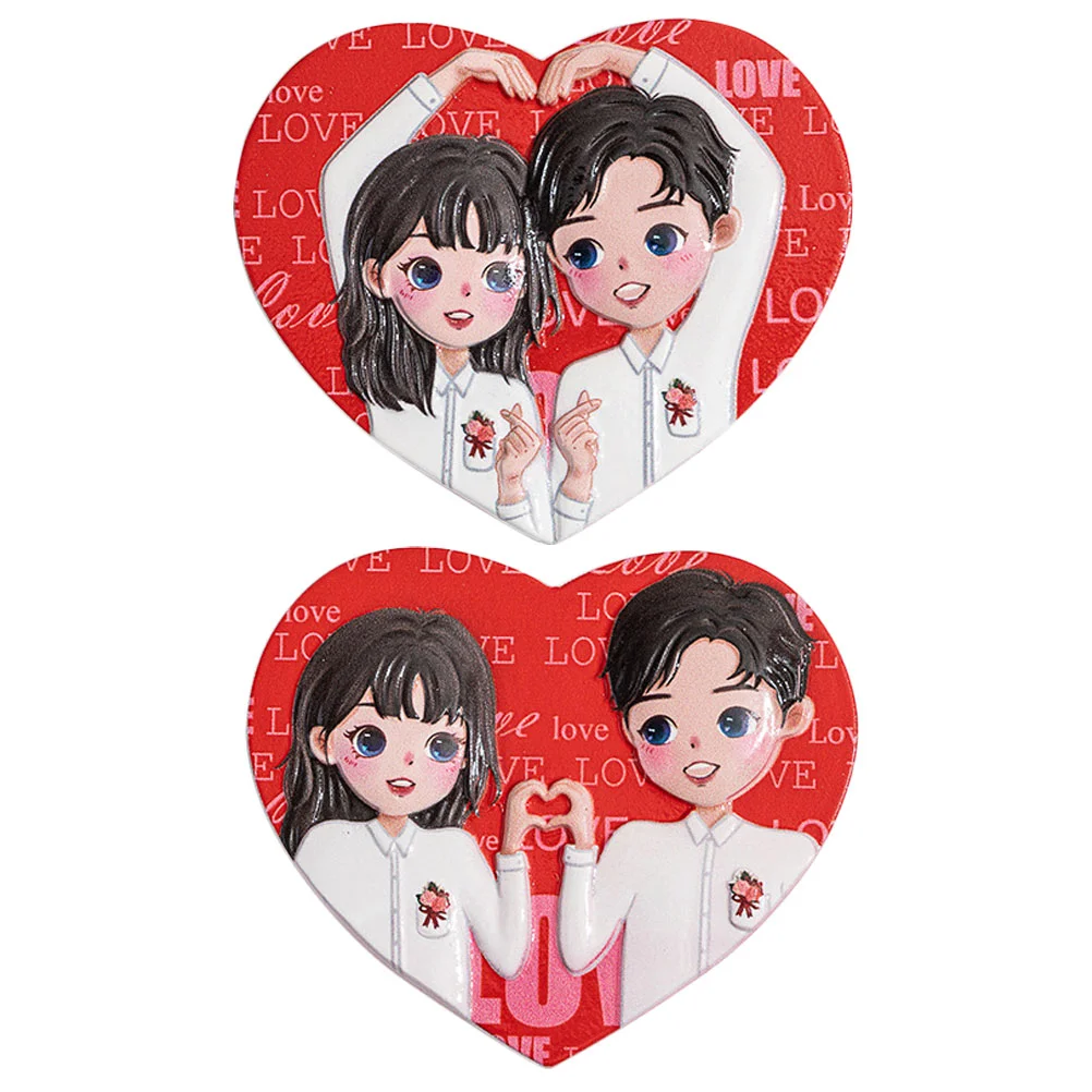 

Magnet Fridge Refrigerator Magnetssticker Resin Whiteboard Valentine Couple Day S Heart Decorative Decor Board Cartoon Map