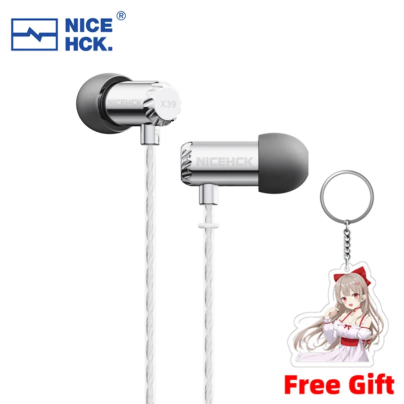 

Nicehck X39 Hd Microphone Wired Earphone Hifi Earbud 6mm Titanium Plated Dynamic Headset Vocal Bass Music In-ear Monitor Iem X49