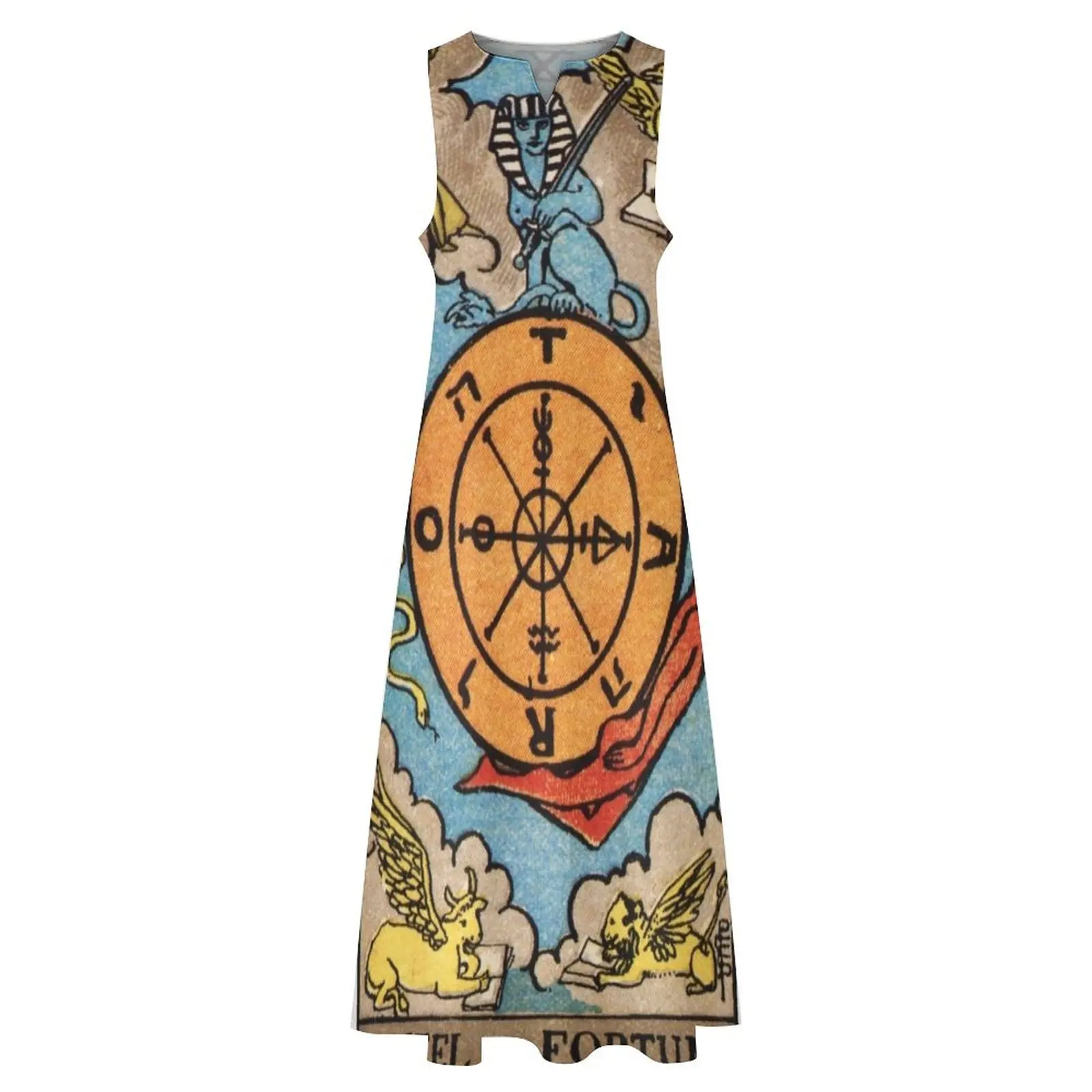 X. Длинное платье Wheel of Fortune Tarot Card женские летние платья чувственное сексуальное