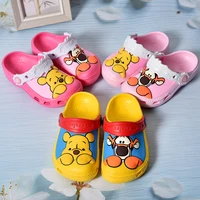 2022 new disney winnie the pooh baby hole shoes summer new children nice non slip 1 3 years old boys beach cartoon sandals gifts