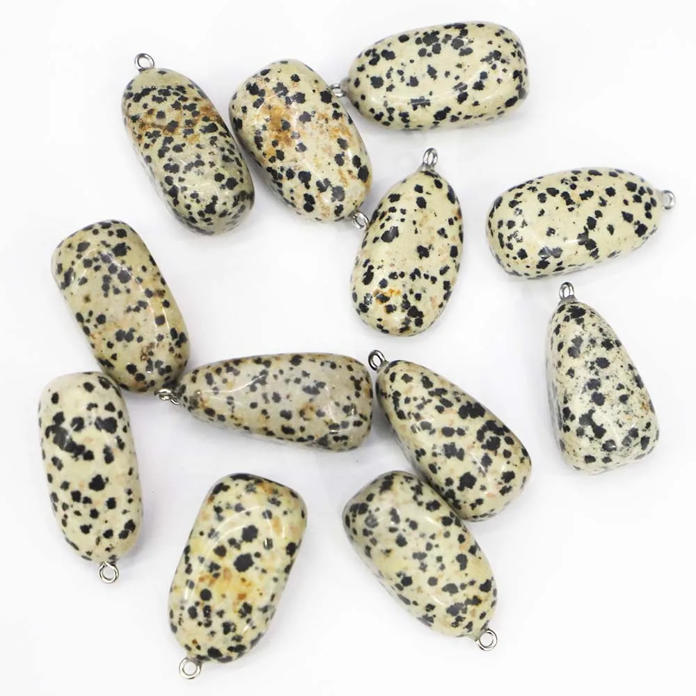 Natural Stone Damation Jasper Irregular Shape Ore Cure Pendants Reiki Charms Necklace Jewelry Making Accessories Wholesale 12Pcs