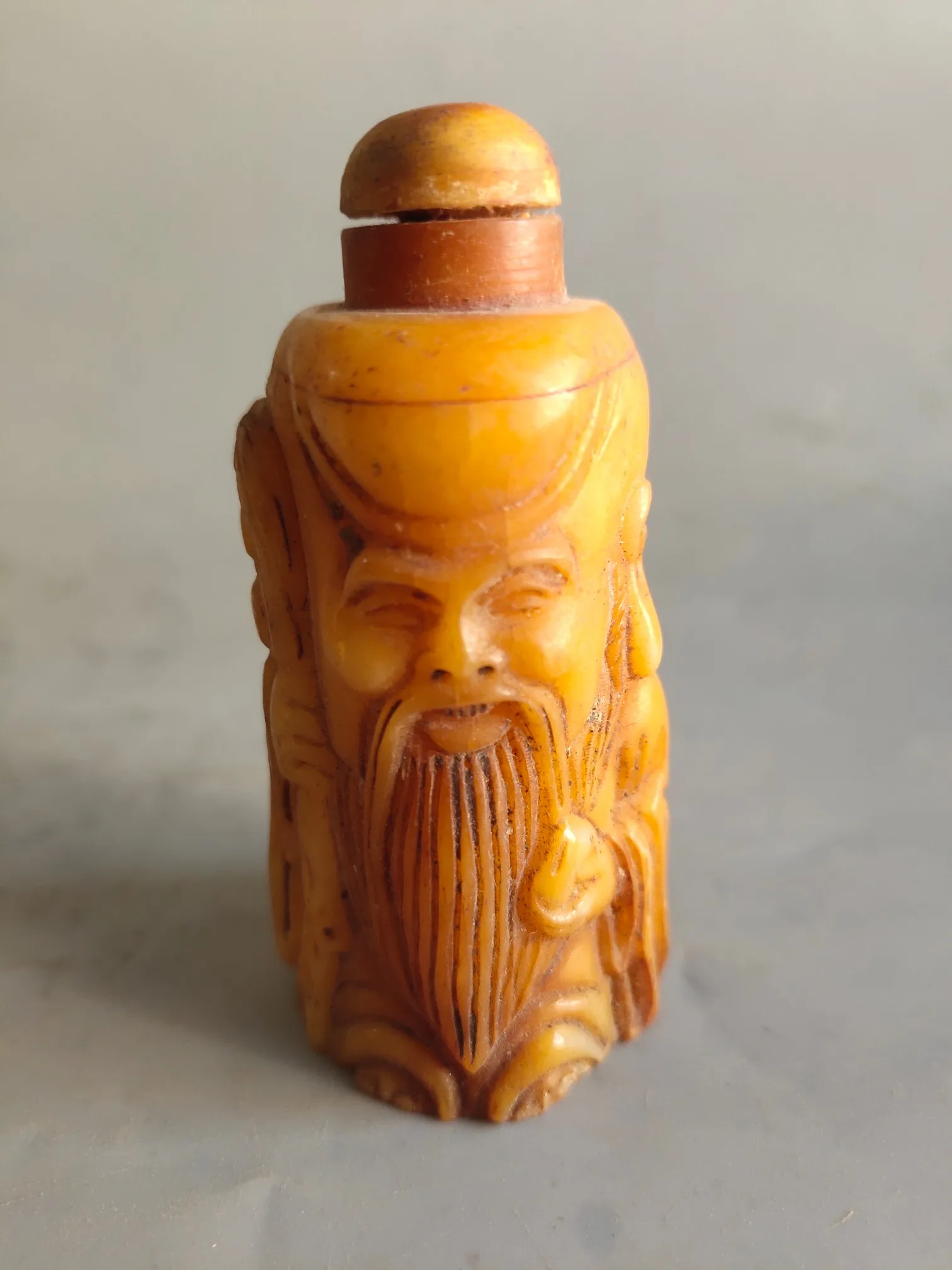 

Collection Ornaments China Old Hand Carved God of Longevity Snuff Bottles Family Decoration Home Gift