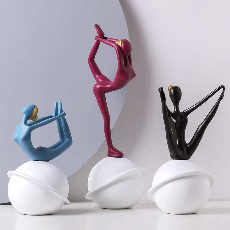 

Креативная скульптура для йоги, для девочек, для гостинной, винный шкаф для телевизора, украшение для рабочего стола, украшение для дома, рем...