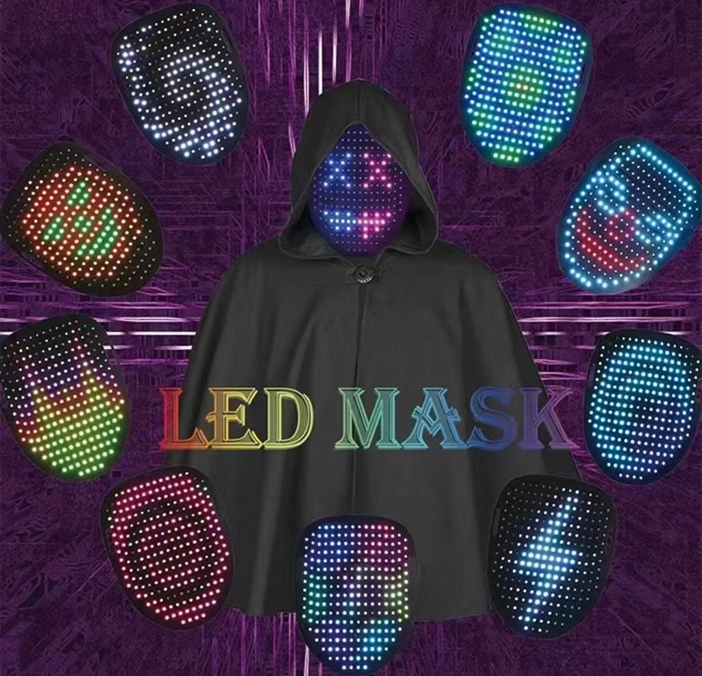 

LED Glowing Mask 50 Patterns Gesture Face Change Halloween Christmas Party Prom Costume Cosplay