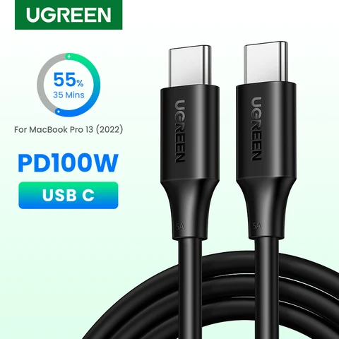 UGREEN USB C кабель 100 Вт для iPhone 15 MacBook Pro для Samsung Galaxy A52s кабель для быстрой зарядки 5A E-marker чип USB Type C кабель