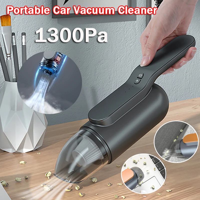

13000pa Portable Car Vacuum Cleaner Dual-use UV Lighting Cleaners Wireless USB Charging Cyclone Cleaner Home Desk Vacuum Cleaner
