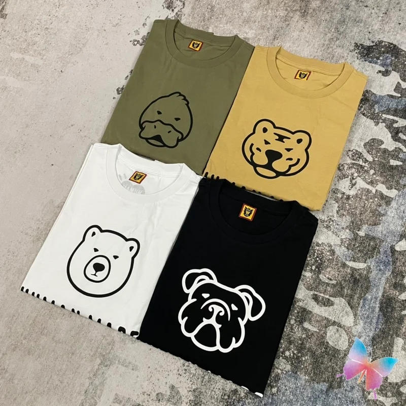 

Human Made Long Sleeve Tshirts High Quality Animal Print Loose Casual Humanmade Men's Women's Clothing