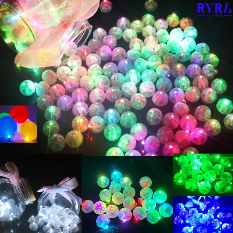 

Round Ball Led Balloon Light Mini Flash Lamps For Lantern Christmas Wedding Party Decorations White Yellow 50-100Pcs/lot Decor