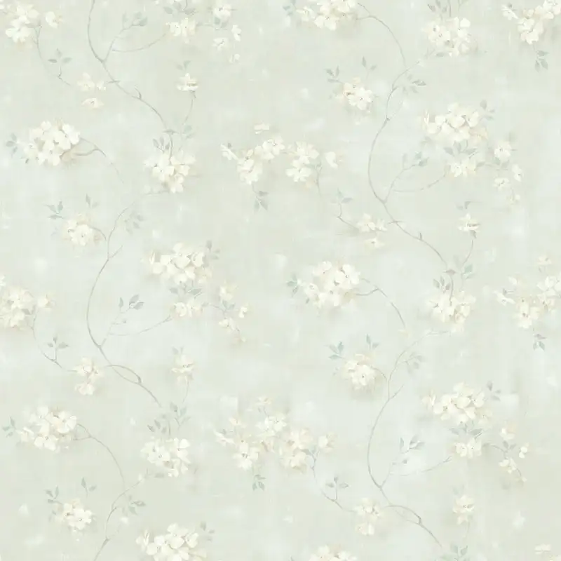 

Braham Teal Floral Trail Wallpaper 56.4 sq. ft. Home Decor Wallpaper