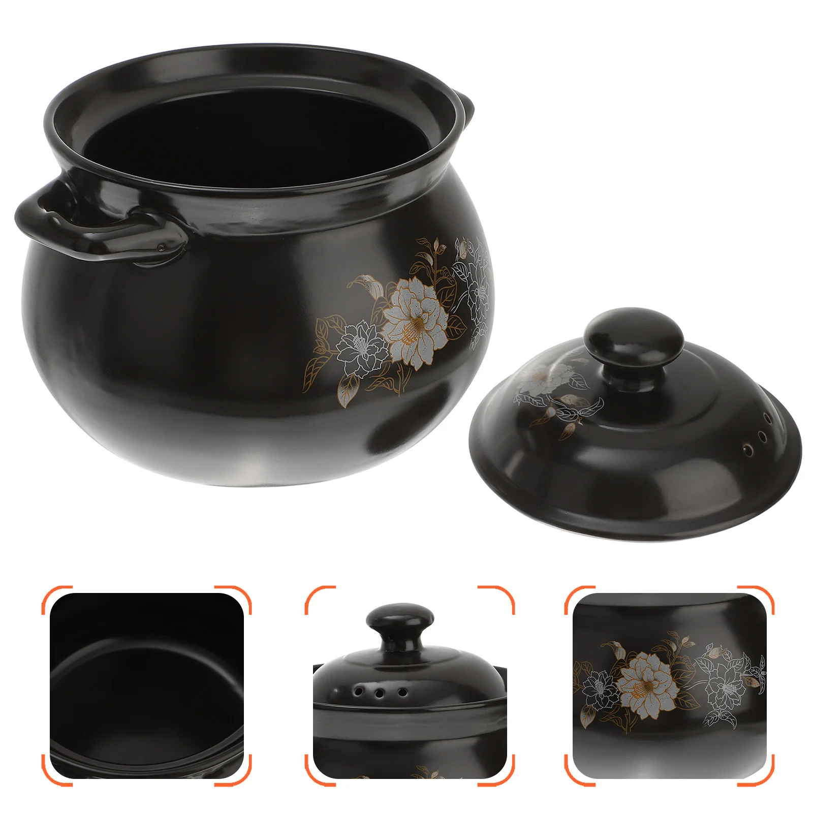 

Pot Ceramic Casserole Stew Soup Claylid Cooking Ramen Cookware Bowl Stockpot Earthenware Hot Korean Stockpan Covered Dish