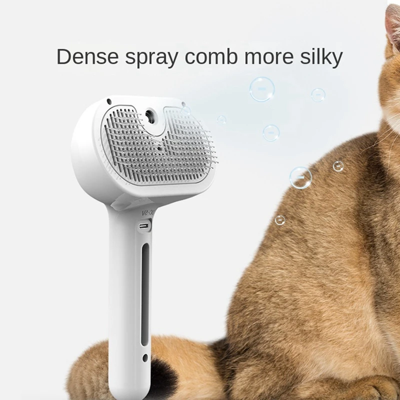 

Pet Spray Comb Brush Cats Lice Brush For Dog Pet Hair Roller Floating + USB Charge