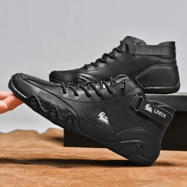 Men Boots Casual Motorcycle Winter Shoes 2023 Waterproof High Top Sneakers Luxury Footwear 5