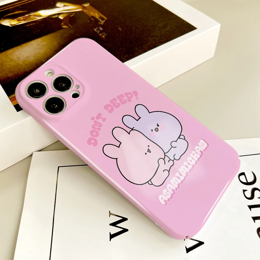 Милый чехол для телефона с рисунком A-Asamimichan iPhone 16 15 14 13 12 11 Plus Pro Max Mini глянцевый