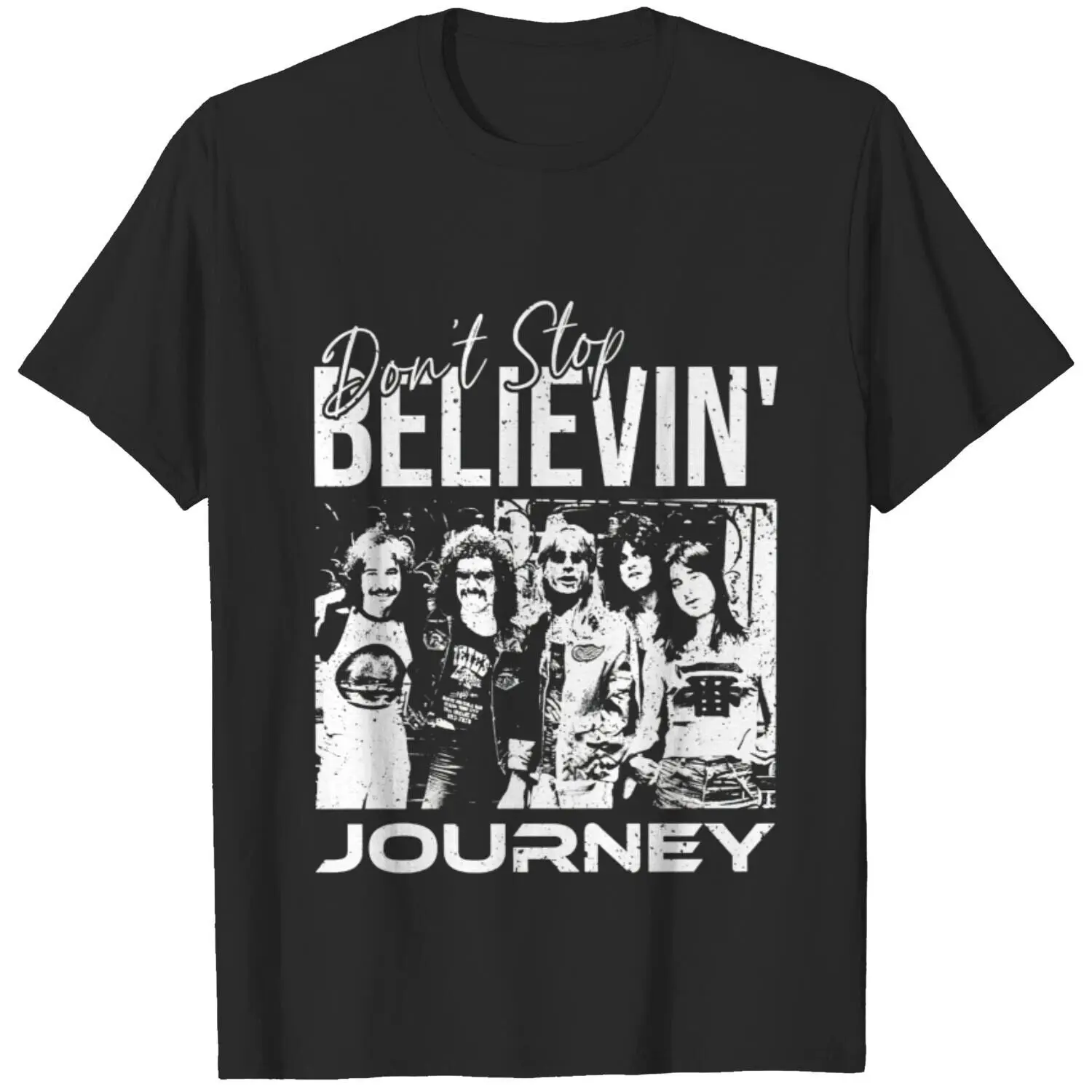 Поклонники группы Journey The Band Don't Stop Believe in Retro Graphic Music Подарочная футболка
