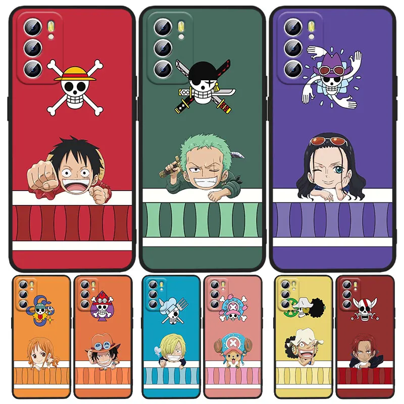 

Japanese anime One Piece Phone Case For OPPO A5 A9 A12 A1K AX7 A72 A52 A31 A53 A53S A73 A93 A94 A74 A16 2018 2020 Black luxury