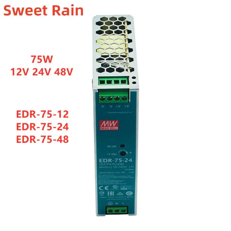 MEAN WELL Промышленный импульсный источник питания с одним выходом 75 Вт