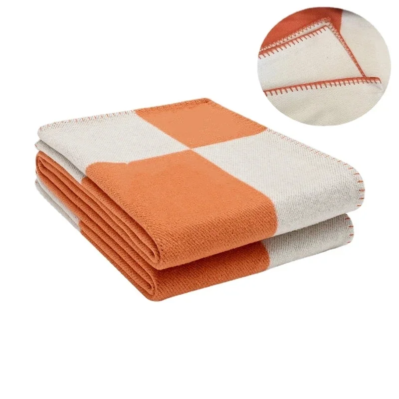 130x170 см клетчатое кашемировое одеяло супермягкий шерстяной шарф шаль зимняя