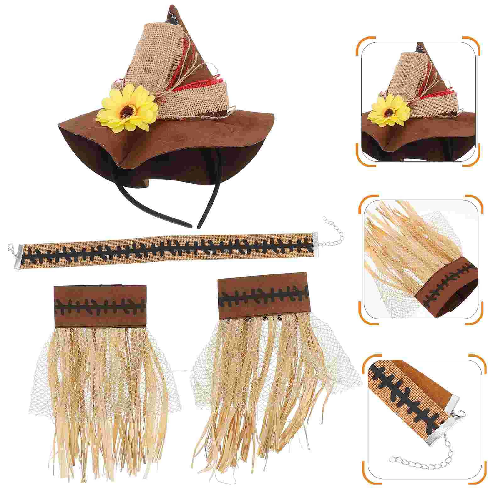 

4 шт., женская соломенная шляпа, на Хэллоуин