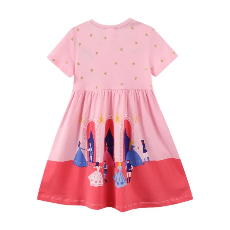 Summer Baby Girls Dress Children's Clothing Cartoon Printing Princess Short-Sleeve Kid Toddler Skirt Soft Breathable Round-Neck enlarge