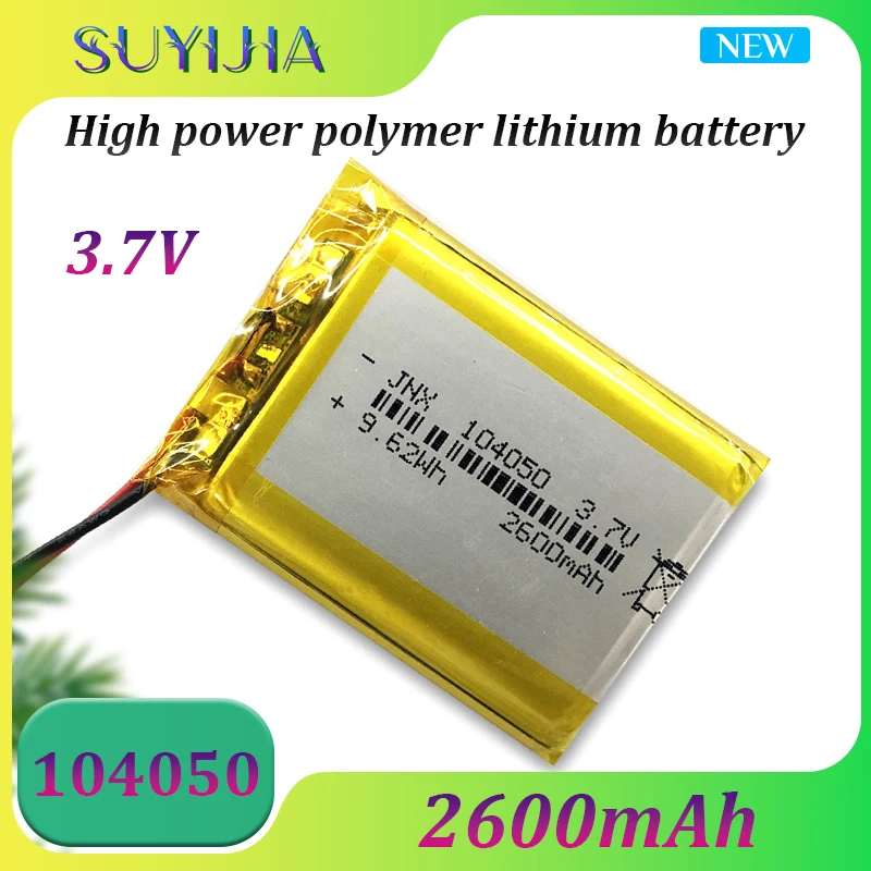 

104050 3.7V High-power Polymer Lithium Battery 2600mAh Suitable for Video Surveillance Fan Projector Humidifier Backup Battery