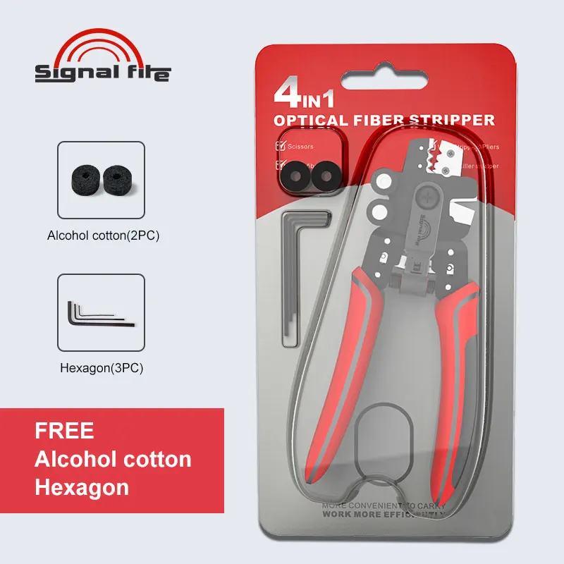 OFS-04 4in1 Fiber Optic Stripper with 3 Holes Miller Clamp Wire Cutters Stripping Pliers Professional FTTH Fiber Networks Tool