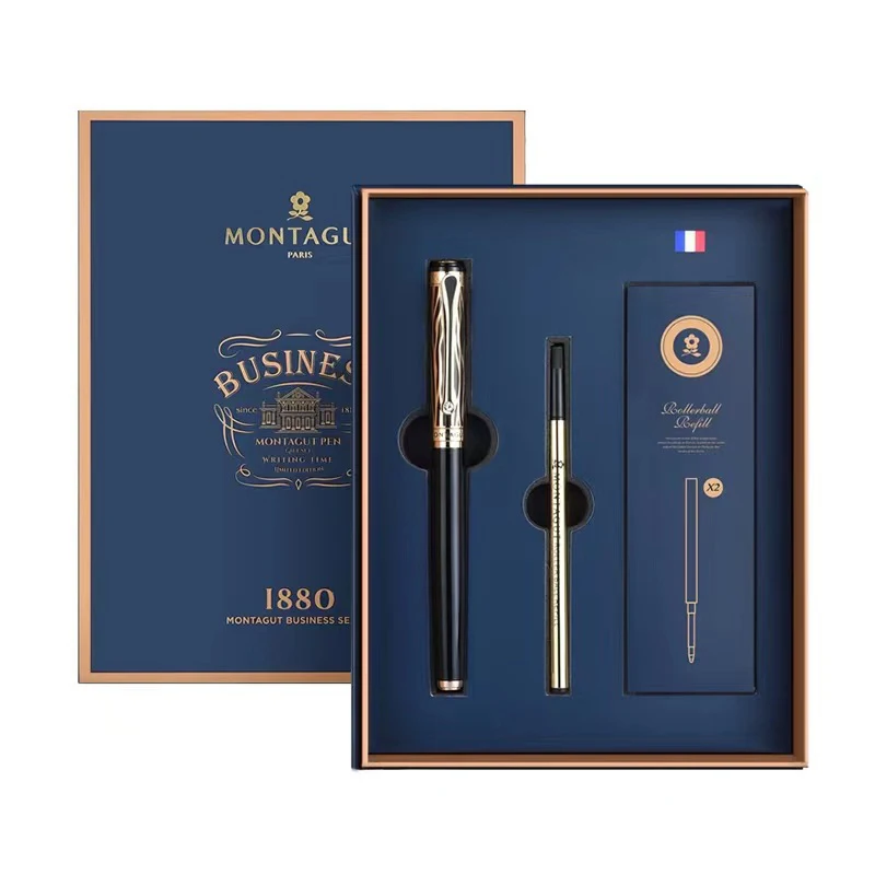 Роскошная золотистая черно-золотистая иридиевая Шариковая ручка для офиса школы