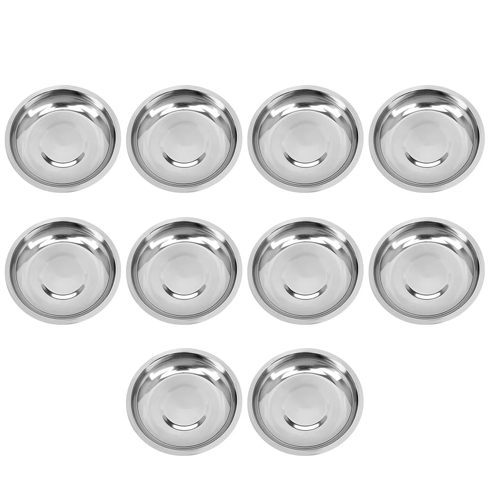 

10Pcs Stainless Steel Sauce Dishes Round Vinegar Soy Seasoning Dishes Sushi Dipping Dishes Appetizer Plates Serving Portion