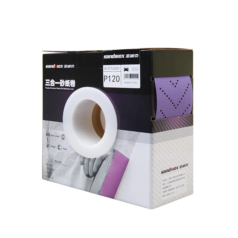 Ручная шлифовальная доска NoEnName_Null фиолетовая 70 мм/12 м