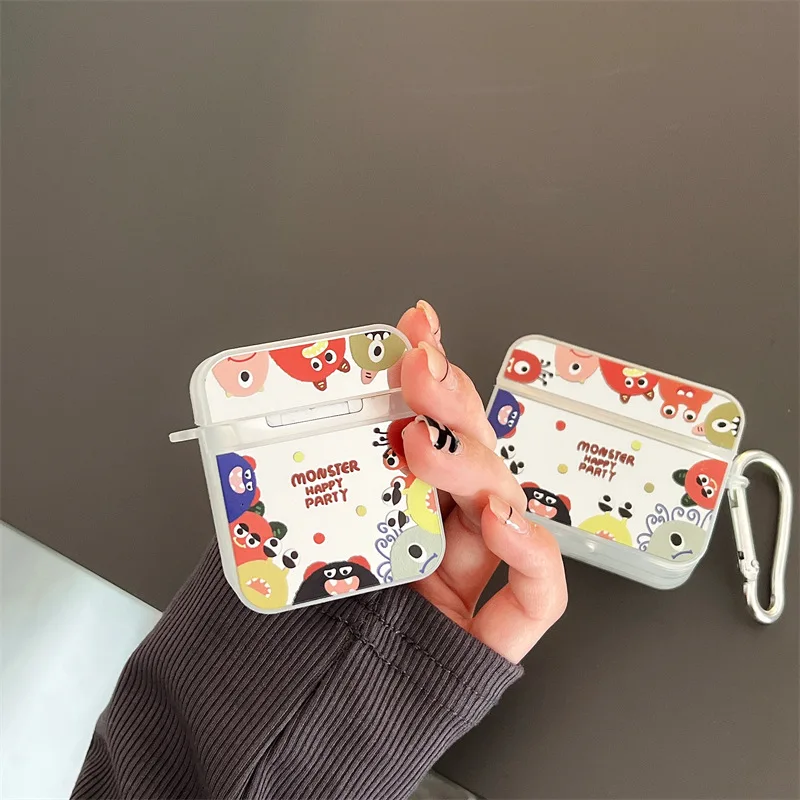 

Cartoon Monsters Mirror Surface Case for Apple AirPods 1 2 3 Pro Cases Cover IPhone Bluetooth Earbuds Earphone Air Pod Pods Case