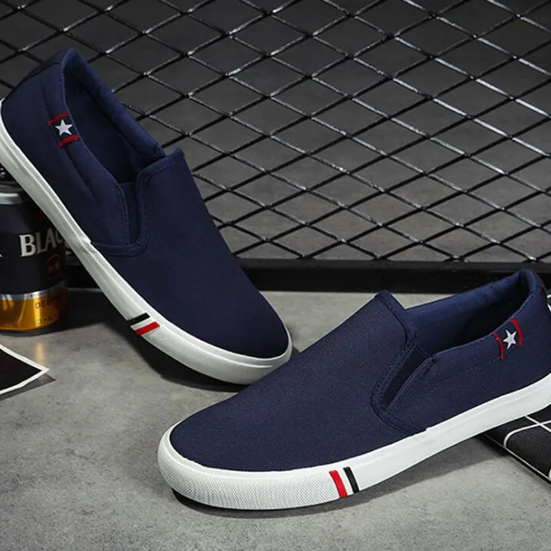 Мужские повседневные туфли лоферы для вождения мужские холщовые с резинкой