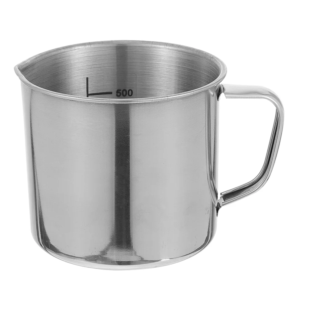 

School Laboratory Measuring Cups Stainless Steel Beaker Measuring Cup 500ml